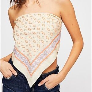 NWOT Free People Heat Wave Printed Light colored Bandanna Scarf